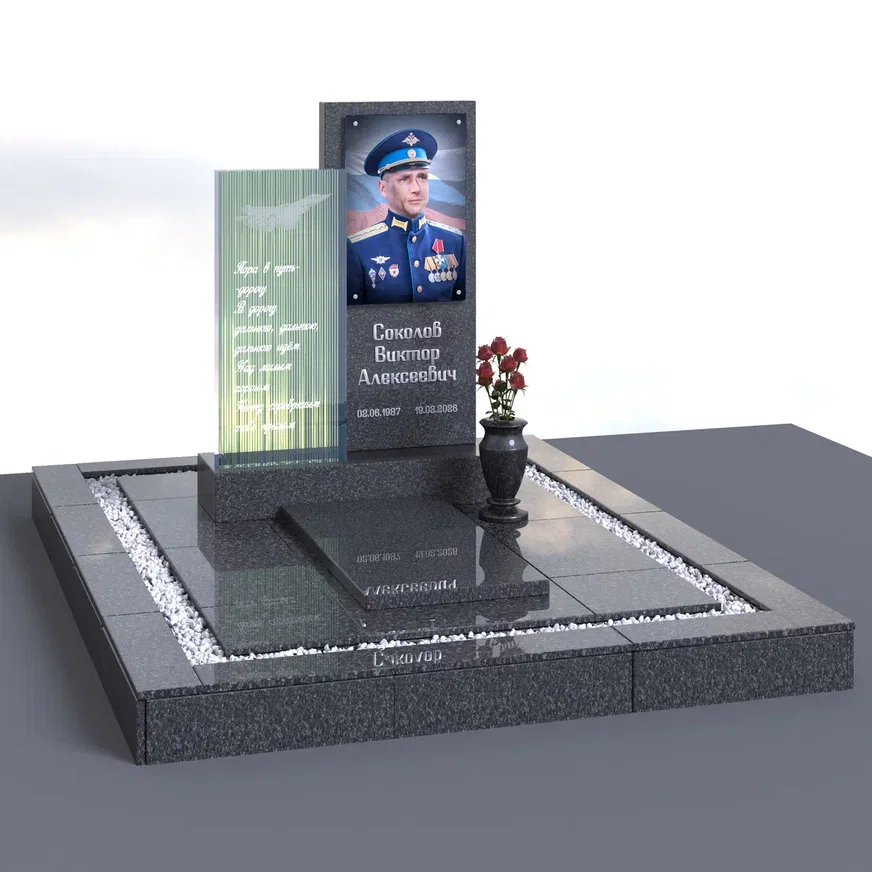 Памятник из Витролита и многослойного стекла