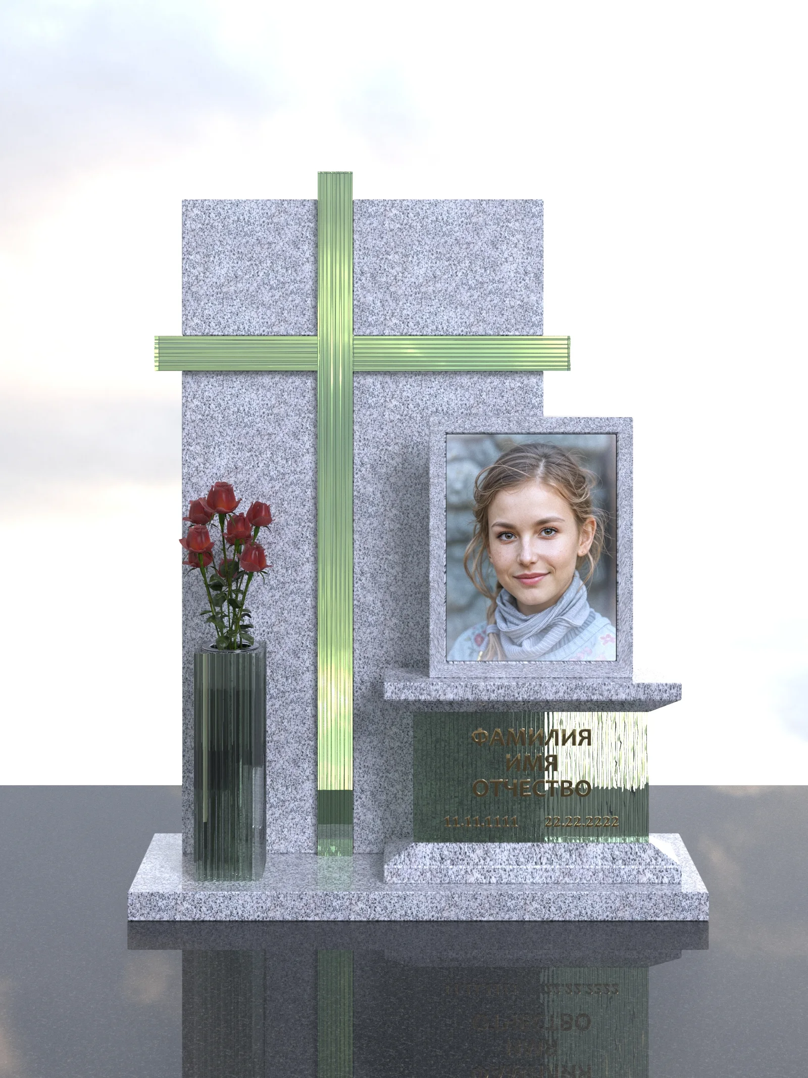 Стела «Крест и постамент» — визуализация проекта, ракурс 2