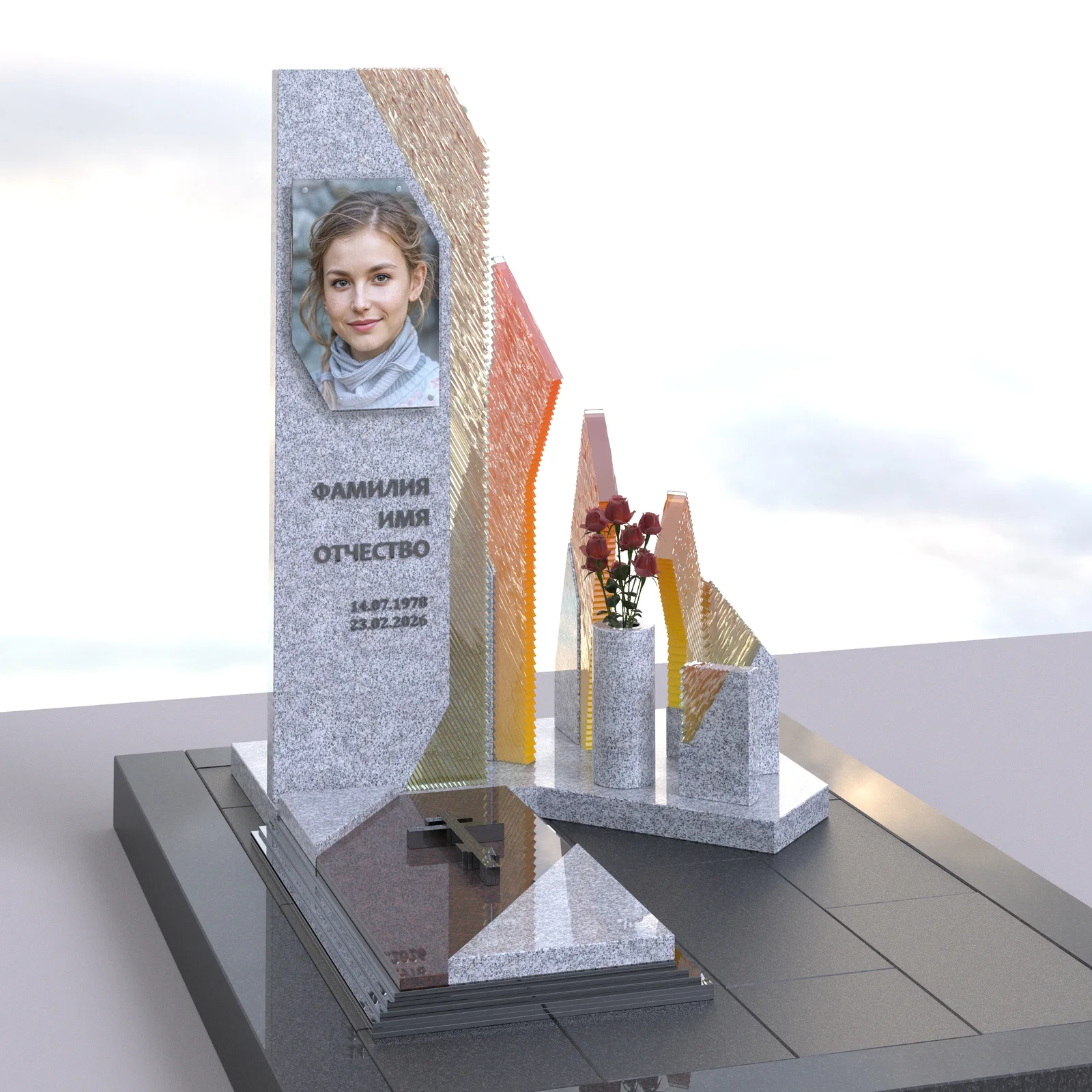 Стела «Пламенный цветок» — визуализация проекта, ракурс 1