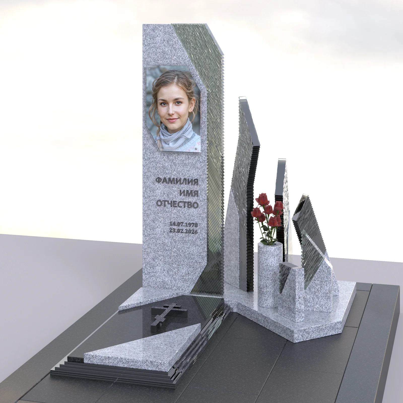 Стела «Пламенный цветок» — визуализация проекта, ракурс 3