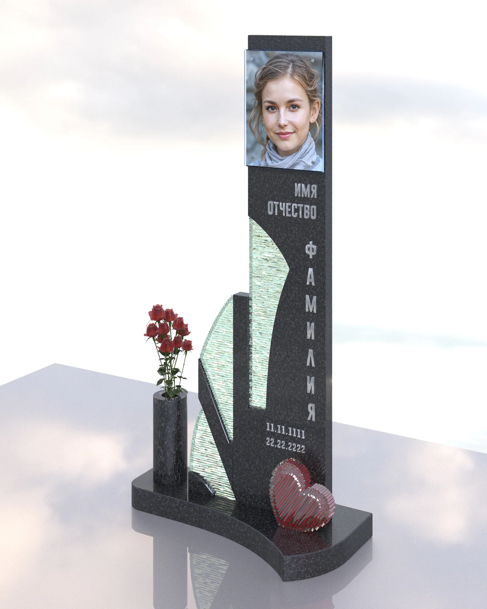 Стела «Лепестки 2» — вид сбоку